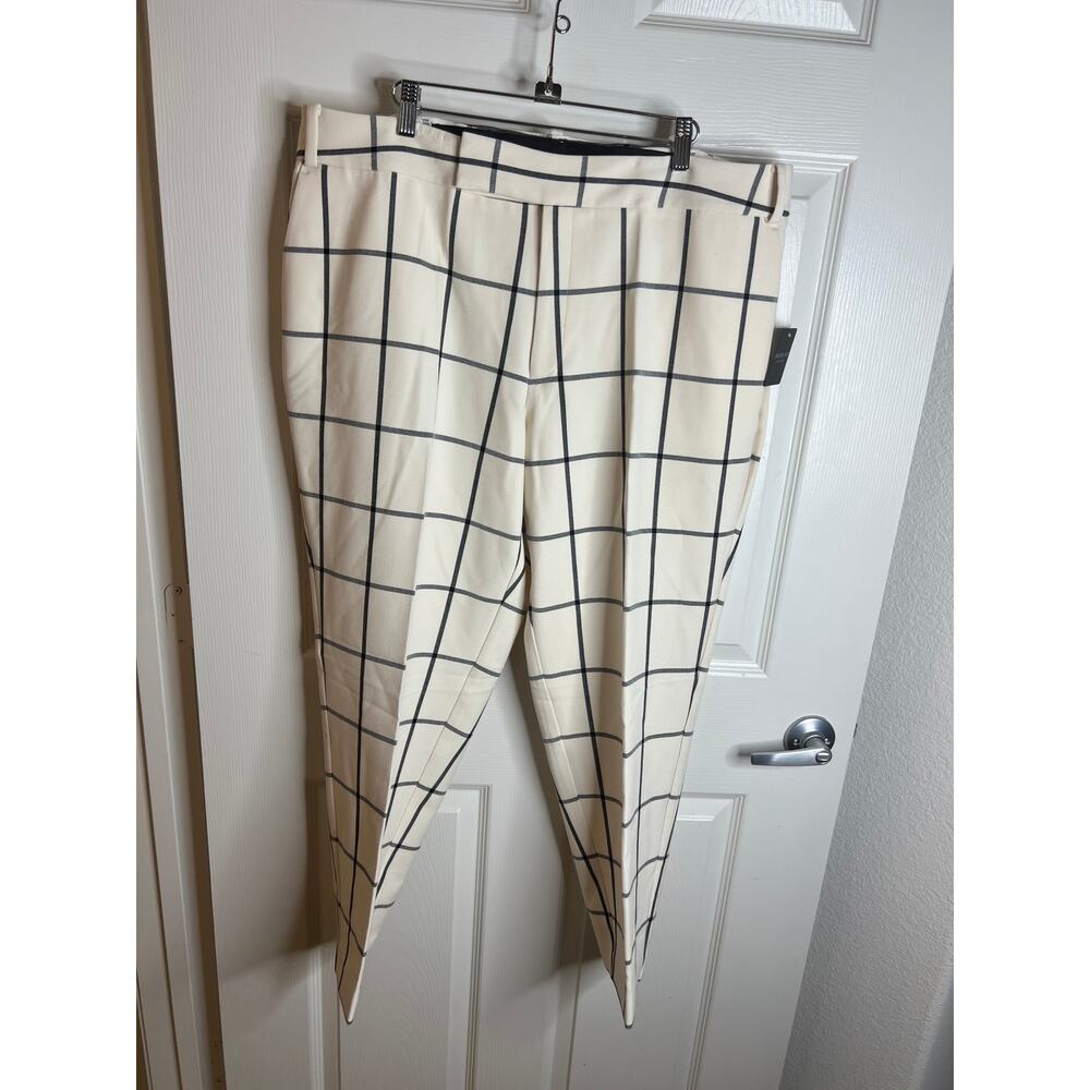 Rachel Roy Collection Women's Tapered Dress Pants Cream Black Combo NEW~Size 18W
